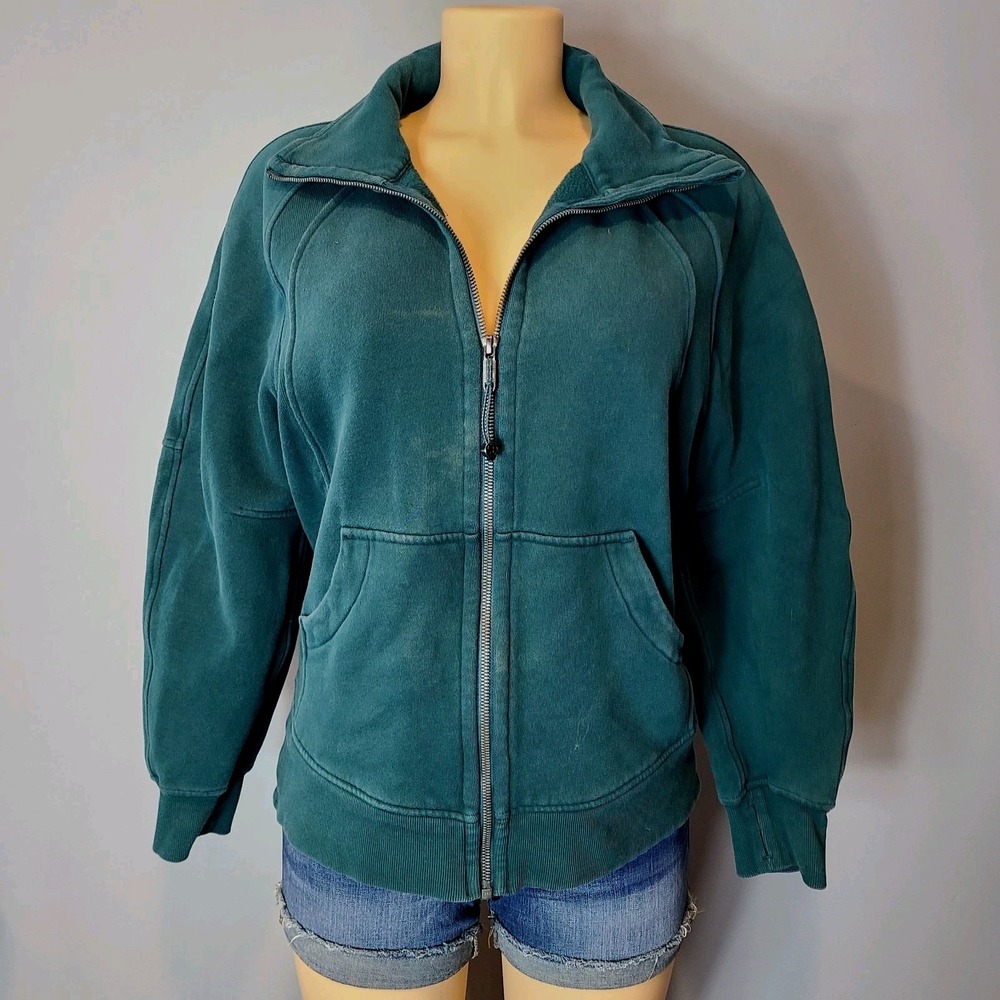 Lululemon Scuba Oversized Funnel Neck Green Full Zip Sweatshirt Size XS / S